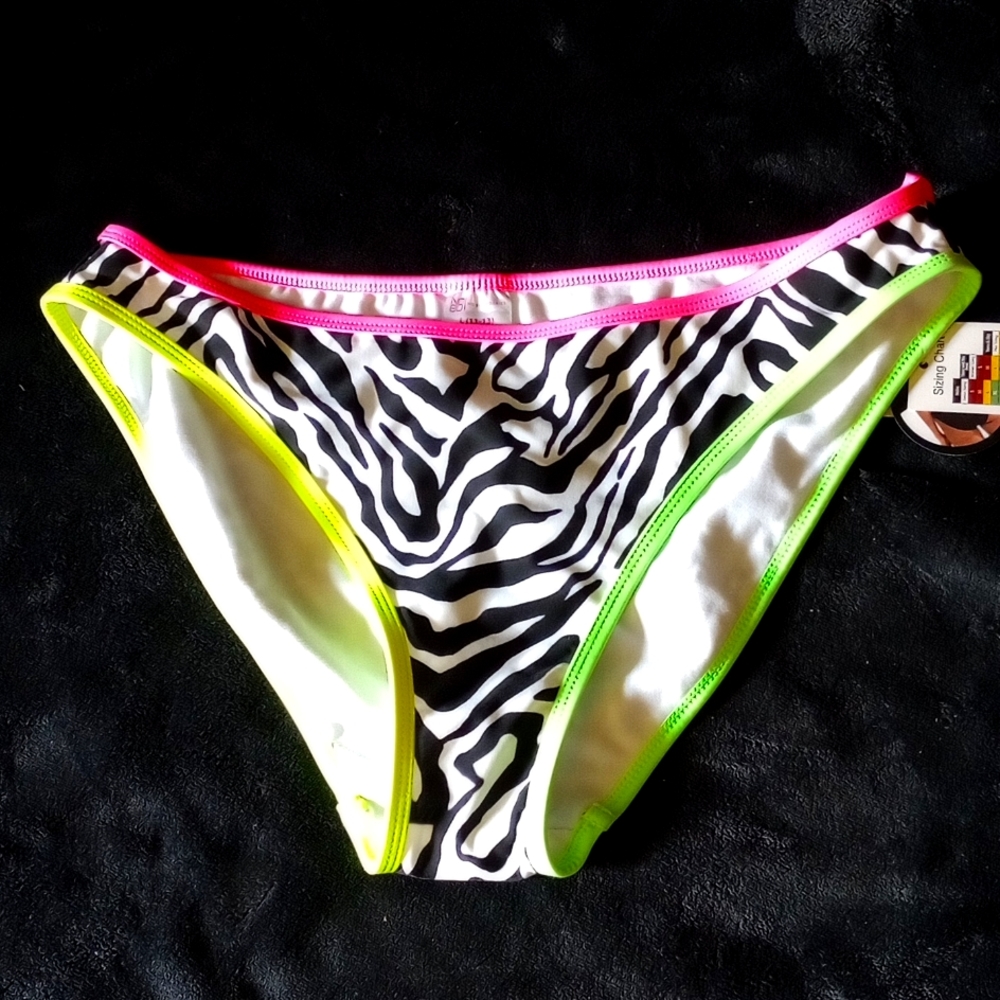 No Boundaries zebra print bikini bottoms